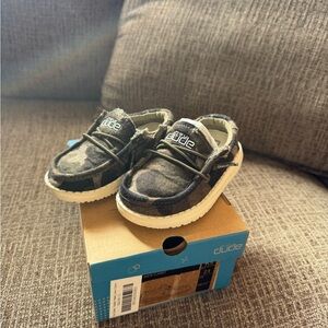 Hey Dude Kids Moccasins - Black and Gray Camouflage